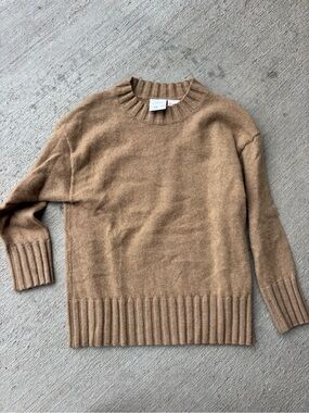 Zara Cashmere Camel Crewneck Sweater - Tan Brown